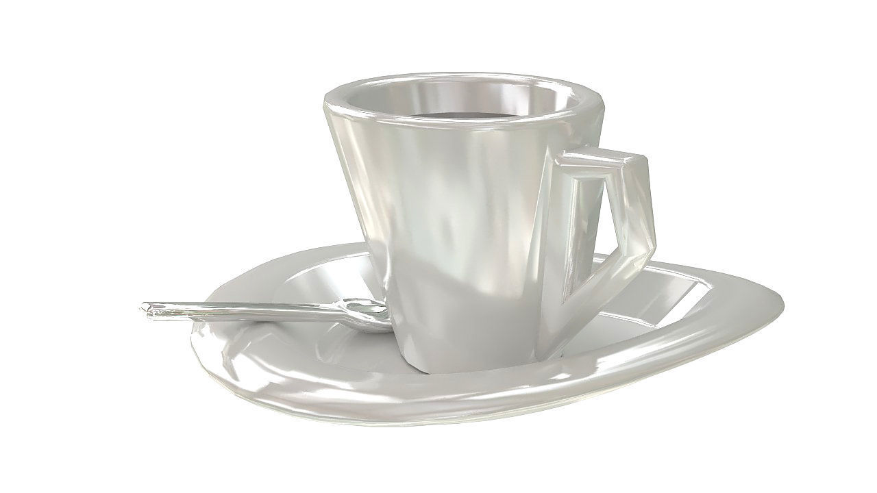Coffee cup with spoon 3D model_8