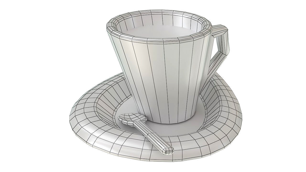 Coffee cup with spoon 3D model_9
