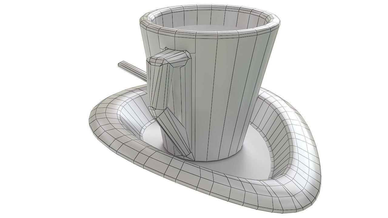 Coffee cup with spoon 3D model_14