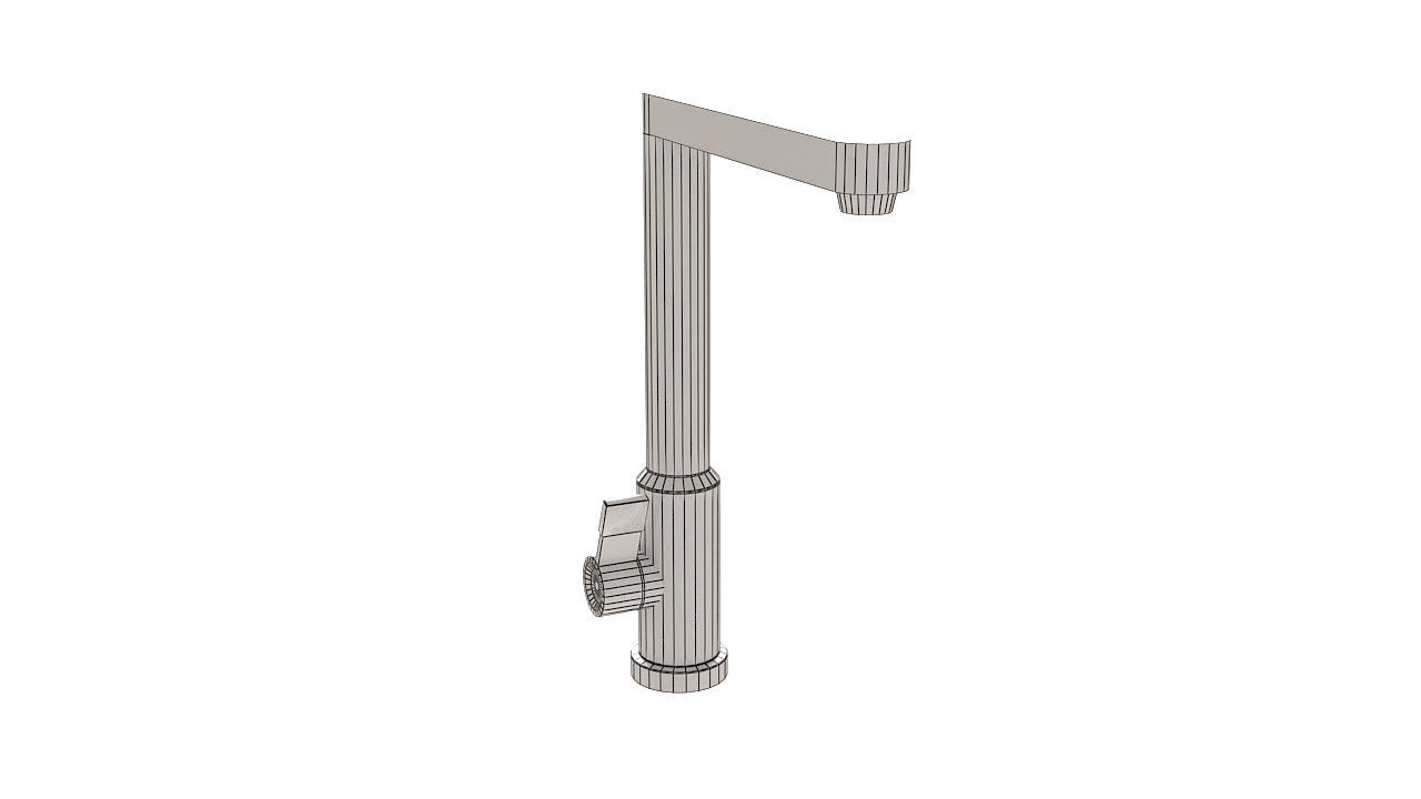 Stainless Steel Kitchen Sink Water Tap 3D model_8