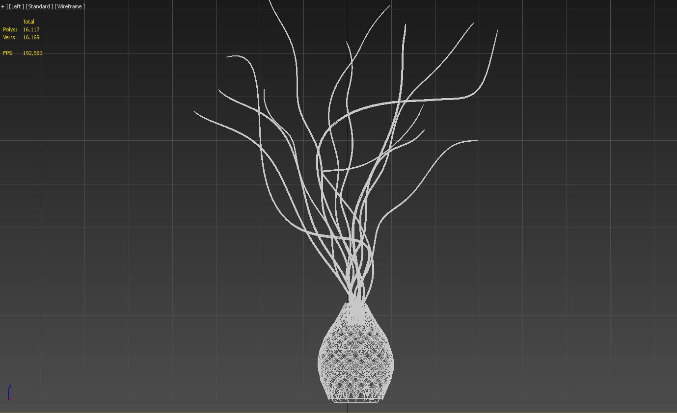 Golden vace with branches 3D model_19