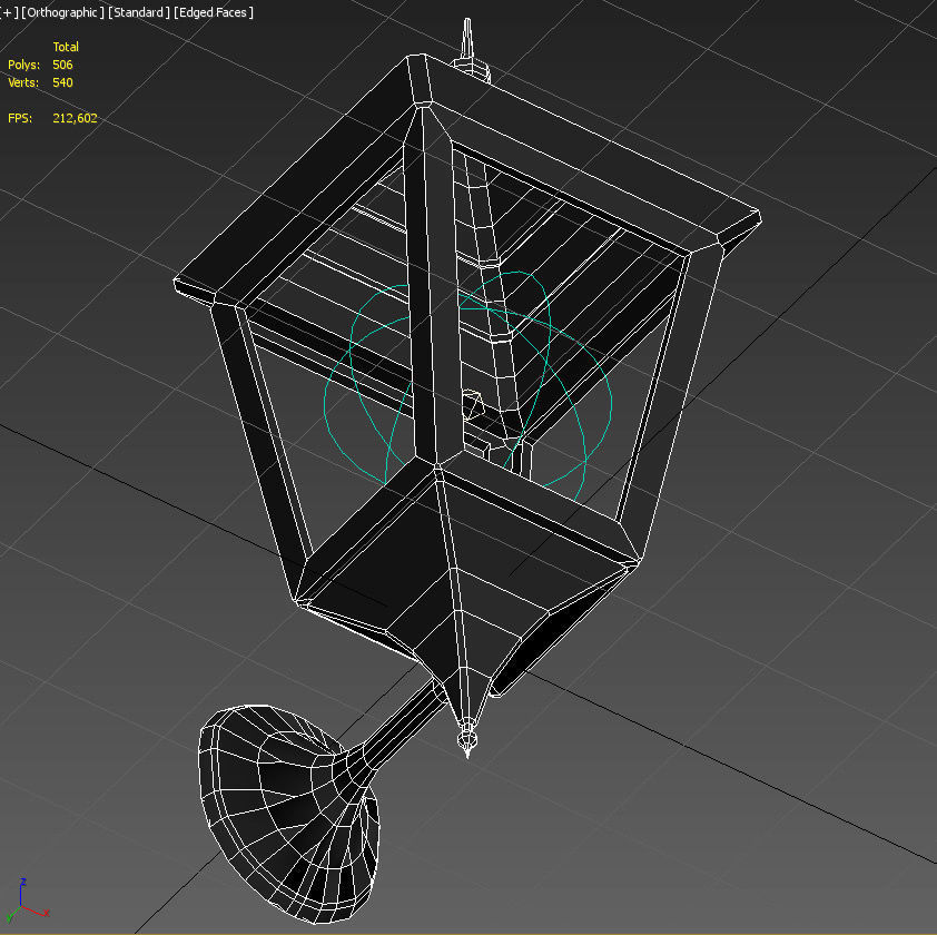 Outdoor Wall Light Lantern 3D model_22