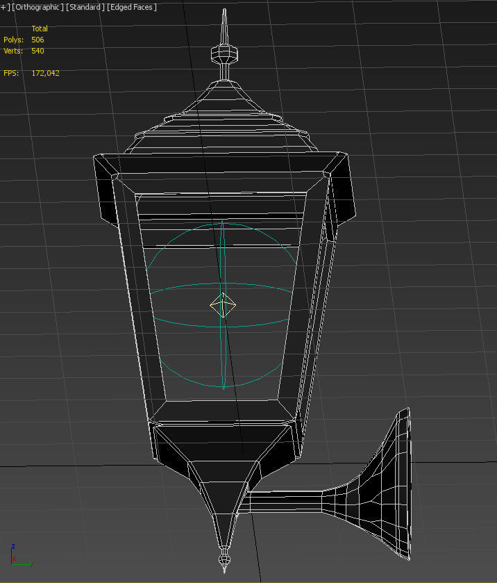 Outdoor Wall Light Lantern 3D model_23