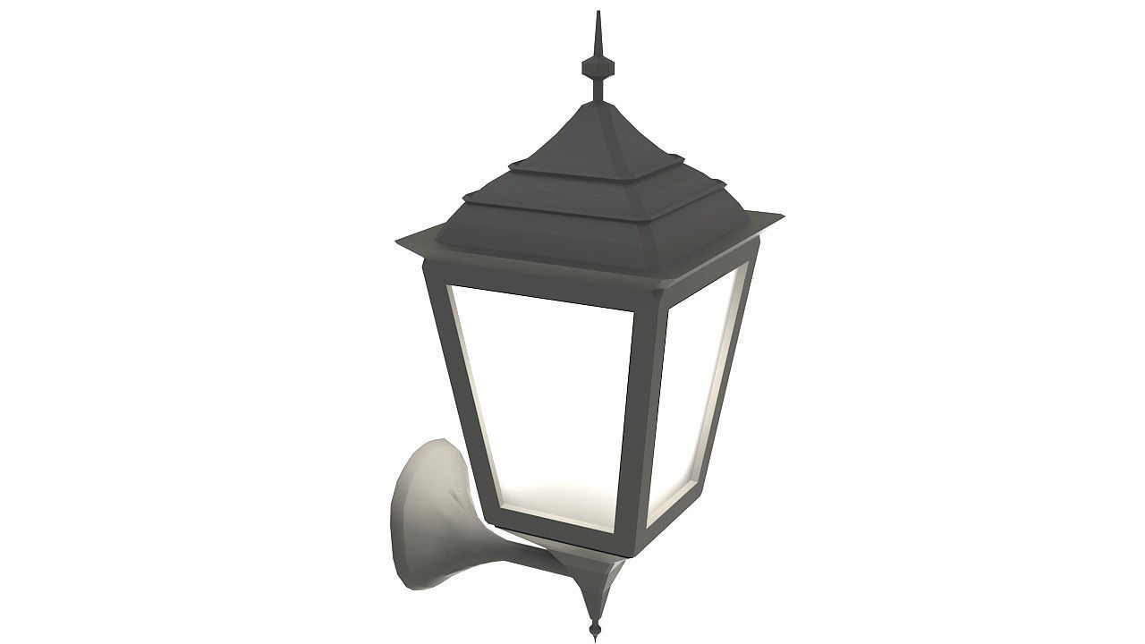 Outdoor Wall Light Lantern 3D model_8