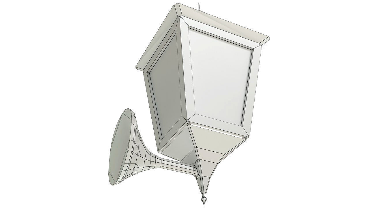 Outdoor Wall Light Lantern 3D model_12