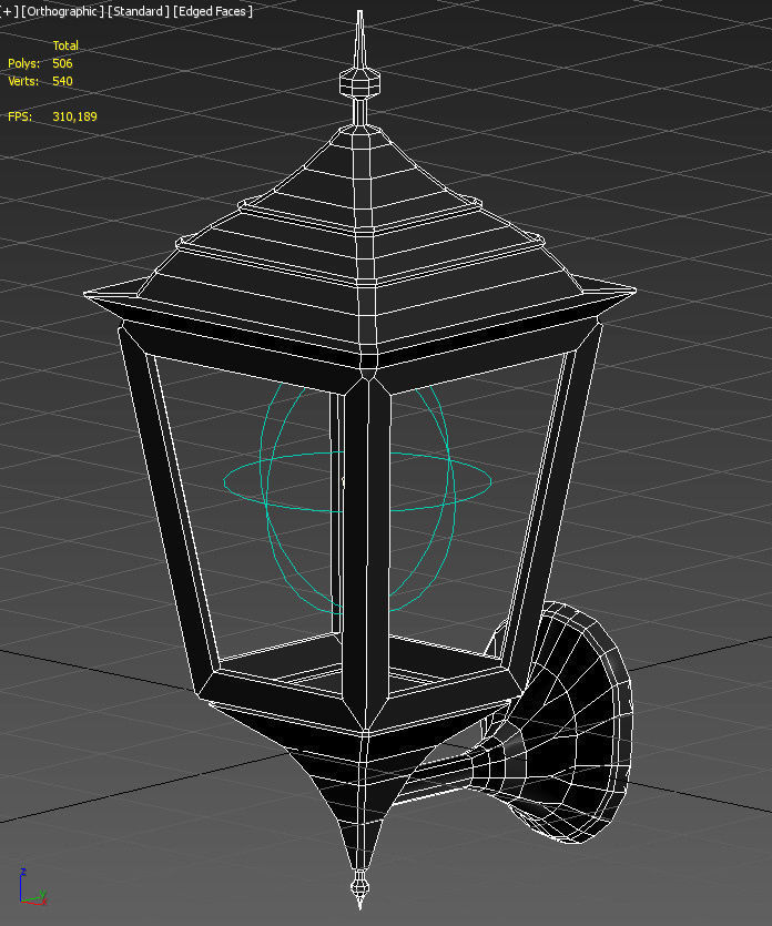 Outdoor Wall Light Lantern 3D model_19