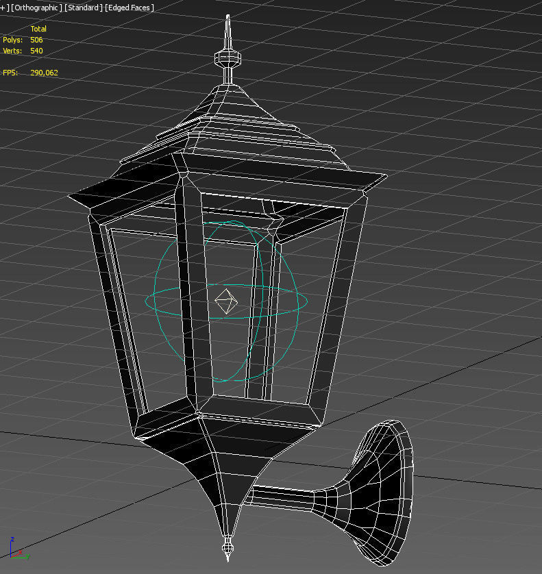 Outdoor Wall Light Lantern 3D model_21