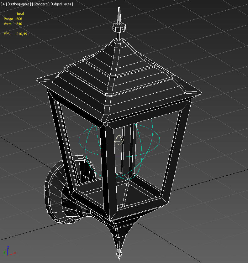 Outdoor Wall Light Lantern 3D model_17