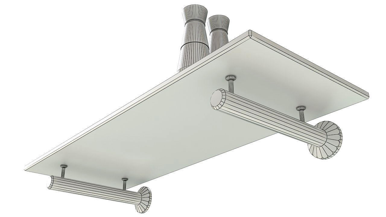 Floating rectangle glass shelf 3D model_14