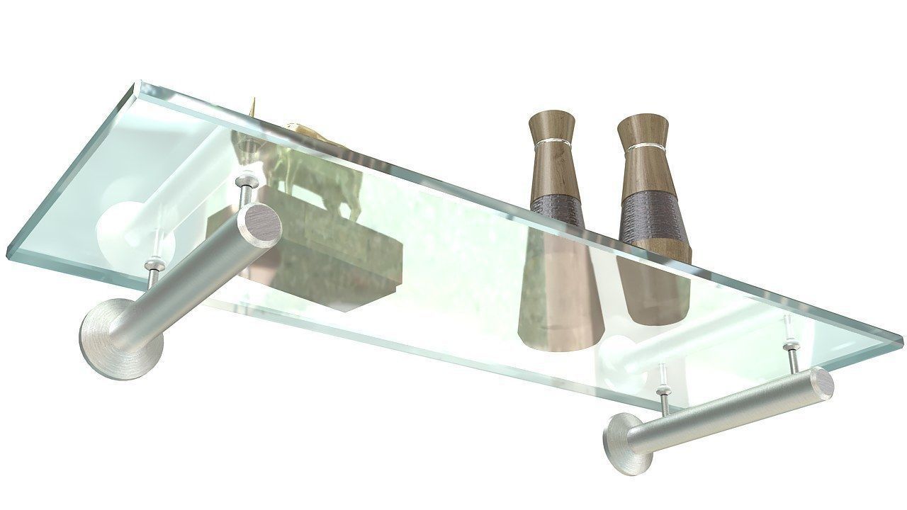 Floating rectangle glass shelf 3D model_7