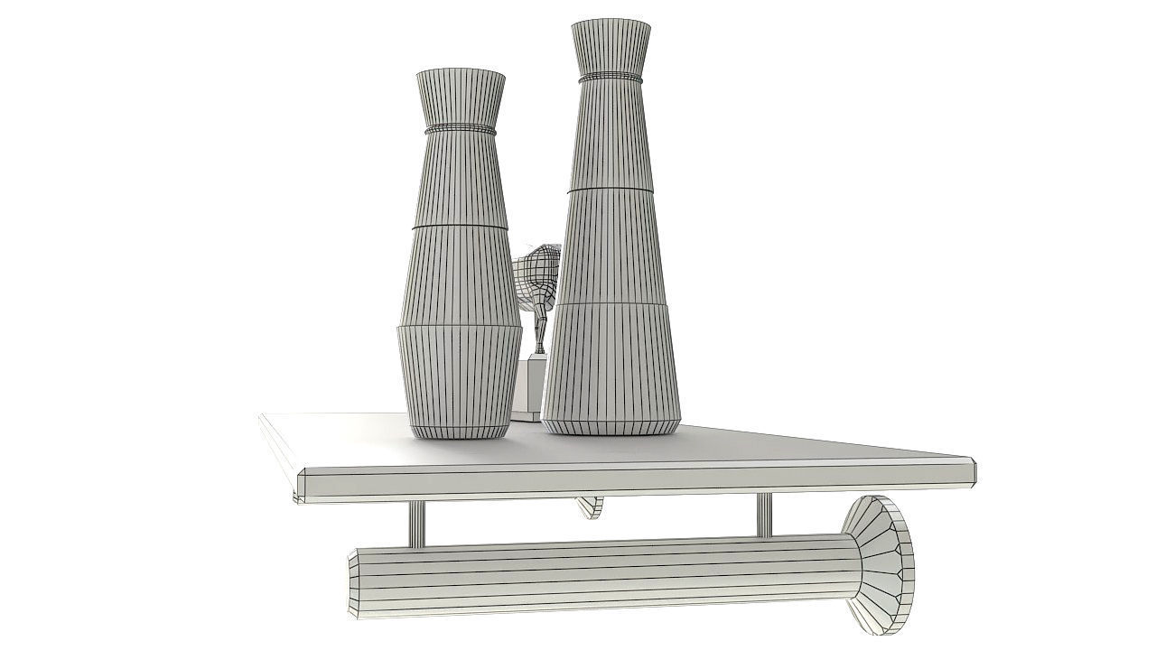 Floating rectangle glass shelf 3D model_8