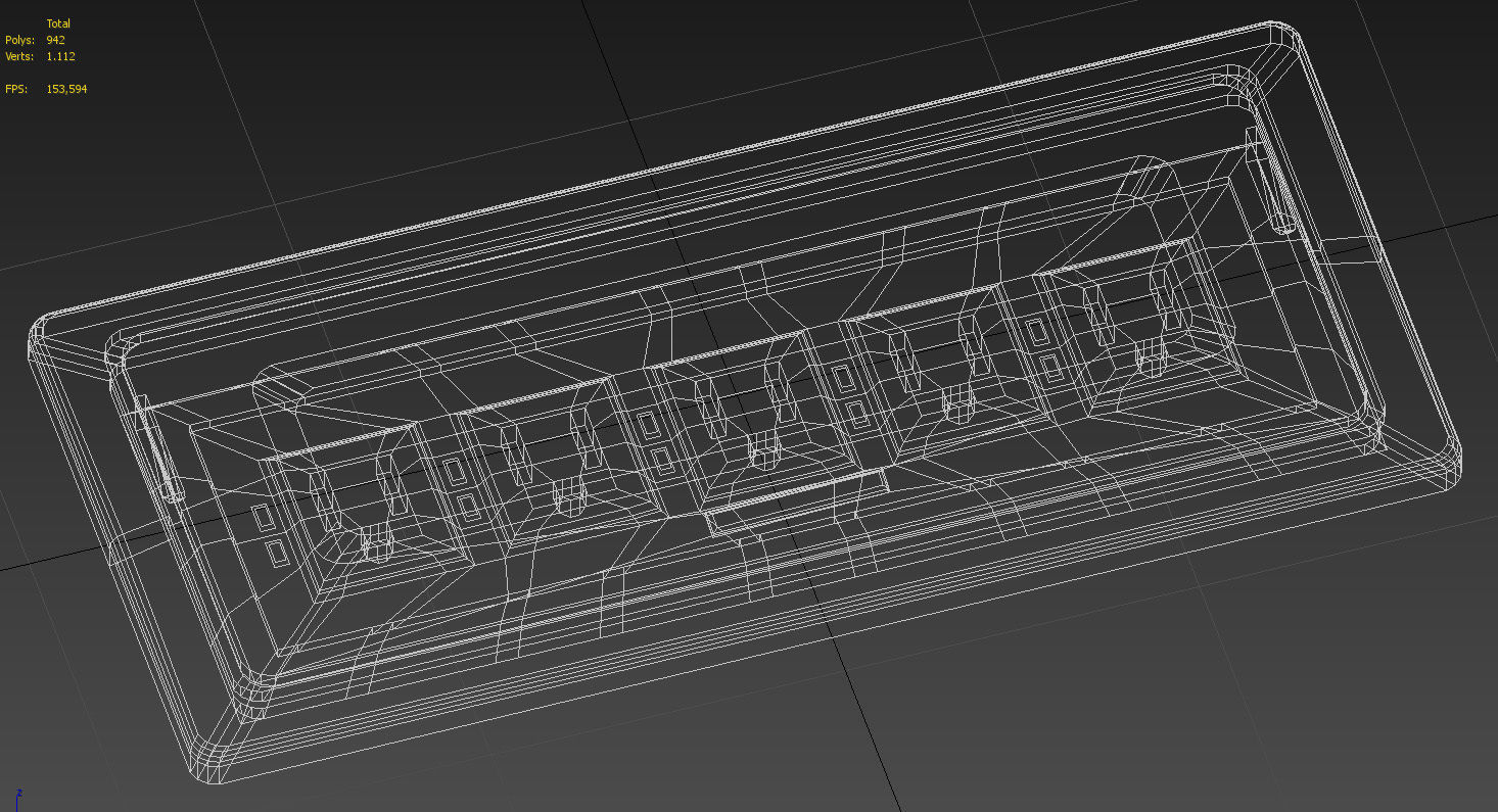 Floating rectangle glass shelf 3D model_24