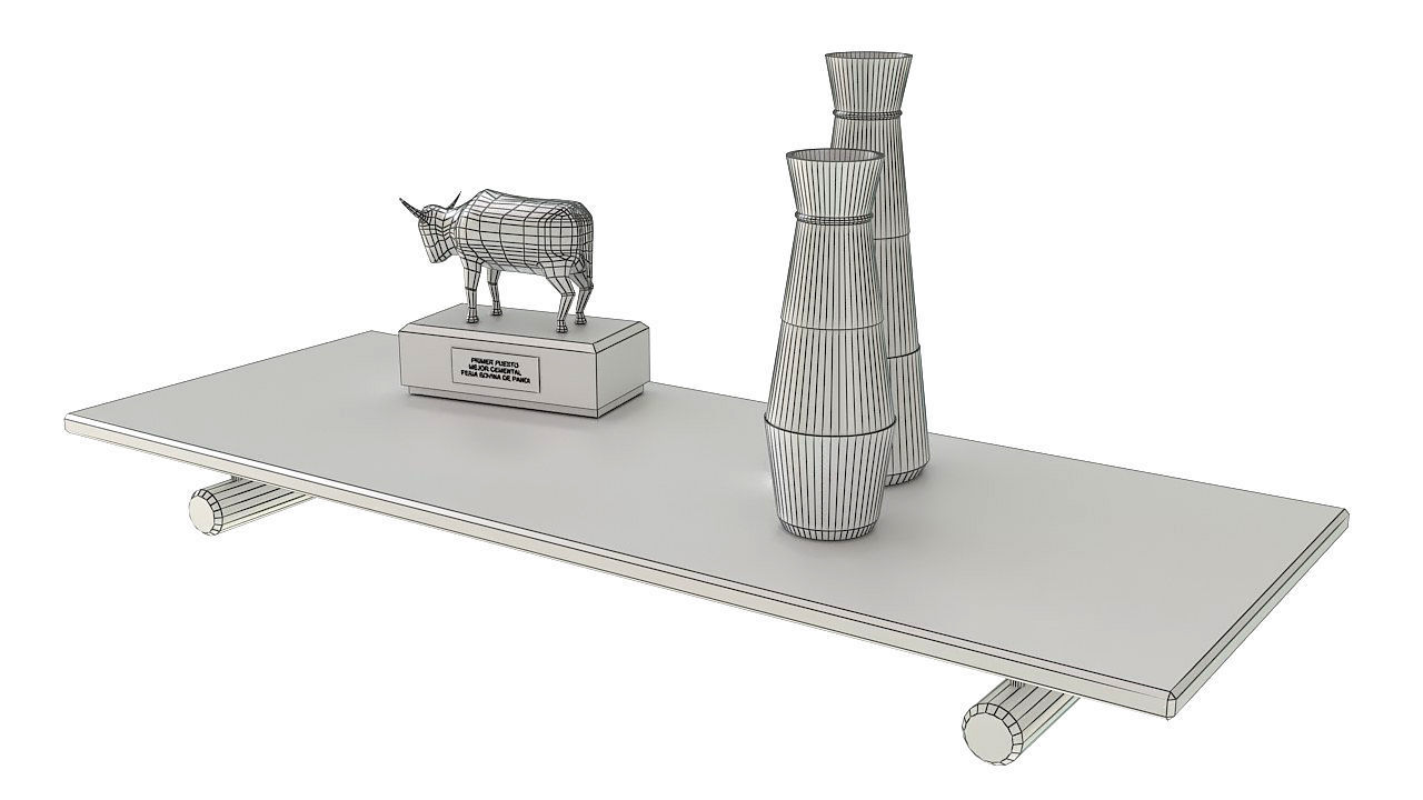 Floating rectangle glass shelf 3D model_13