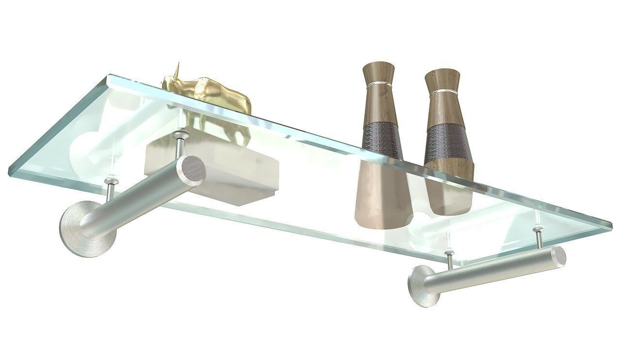 Floating rectangle glass shelf 3D model_5