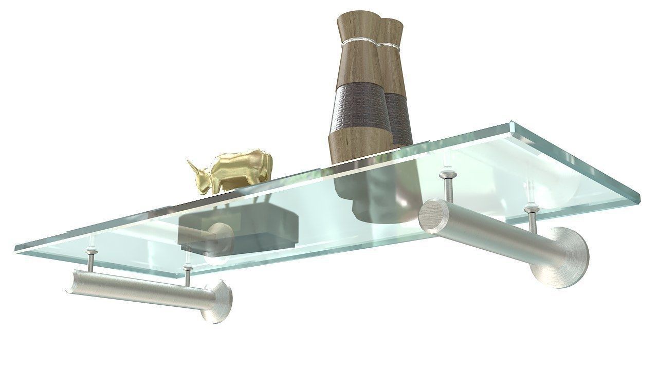 Floating rectangle glass shelf 3D model_6