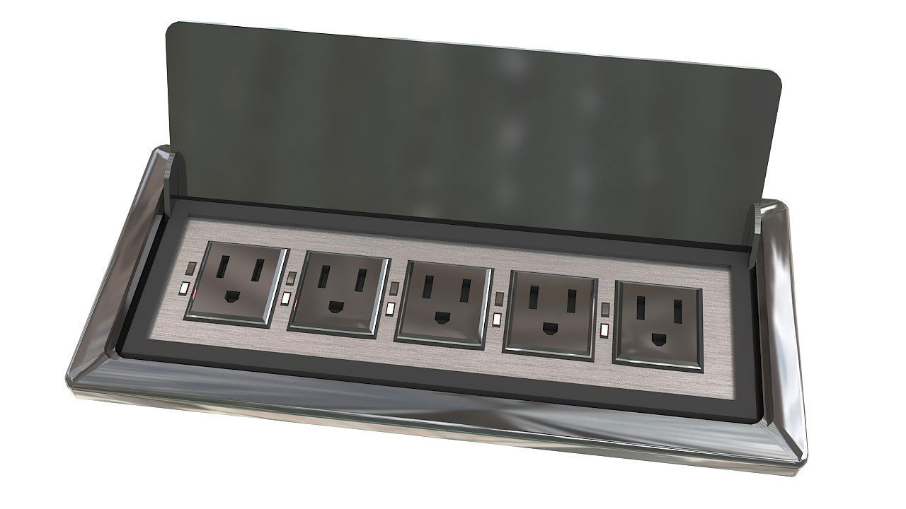 Table cable outlet socket grommet 3D model_4