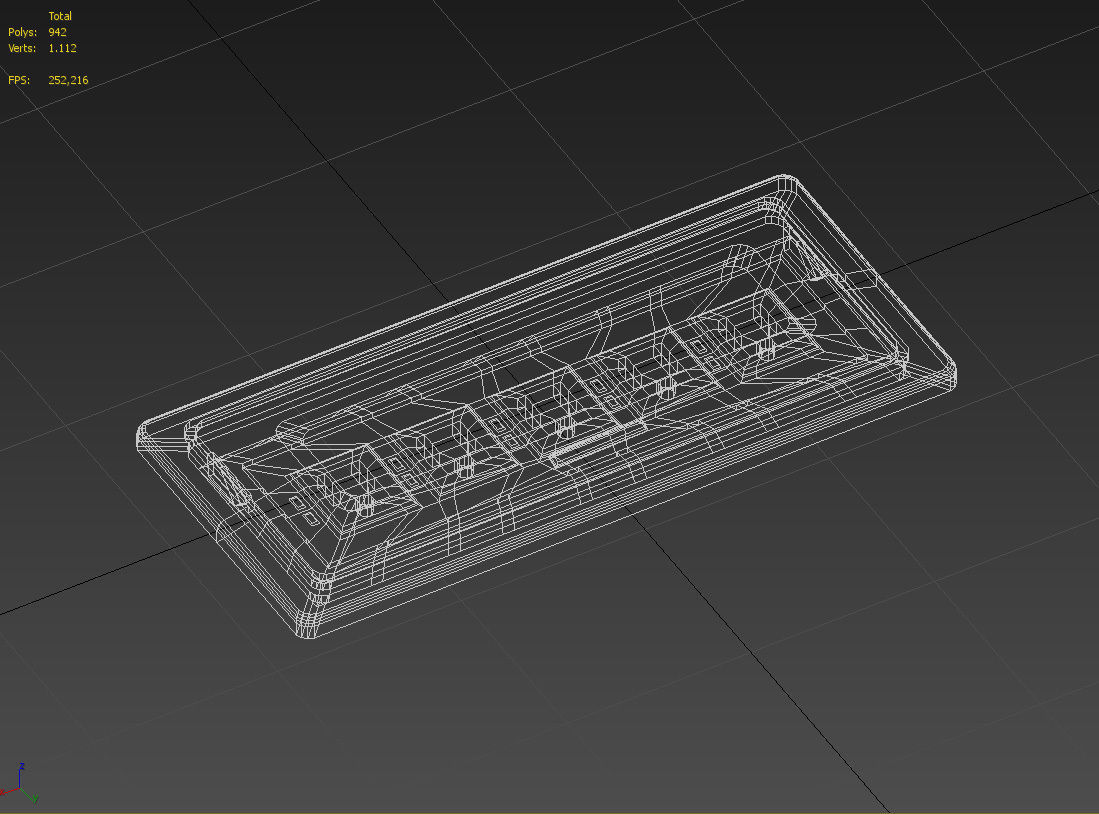 Table cable outlet socket grommet 3D model_20