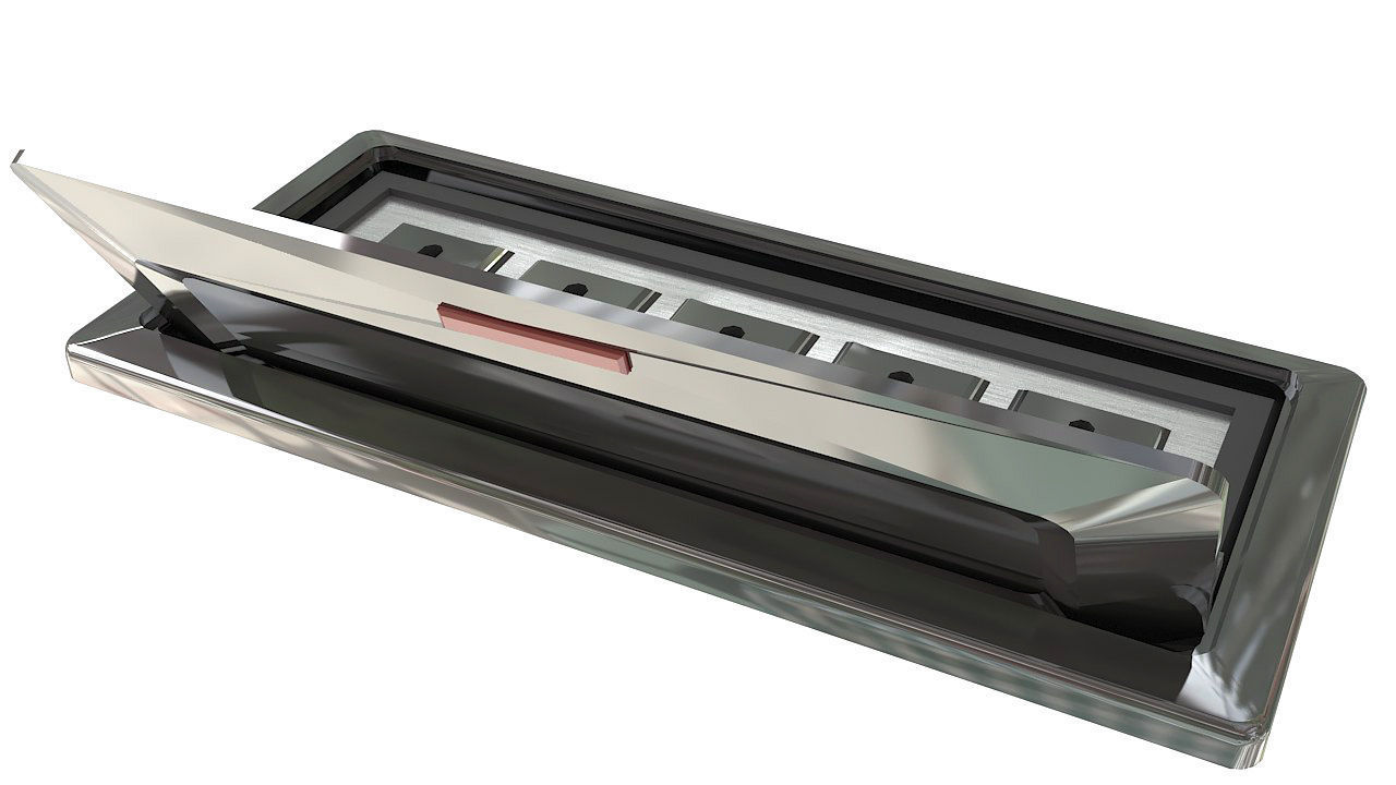 Table cable outlet socket grommet 3D model_8