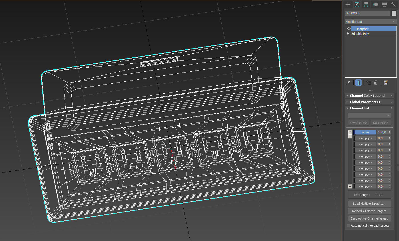 Table cable outlet socket grommet 3D model_19
