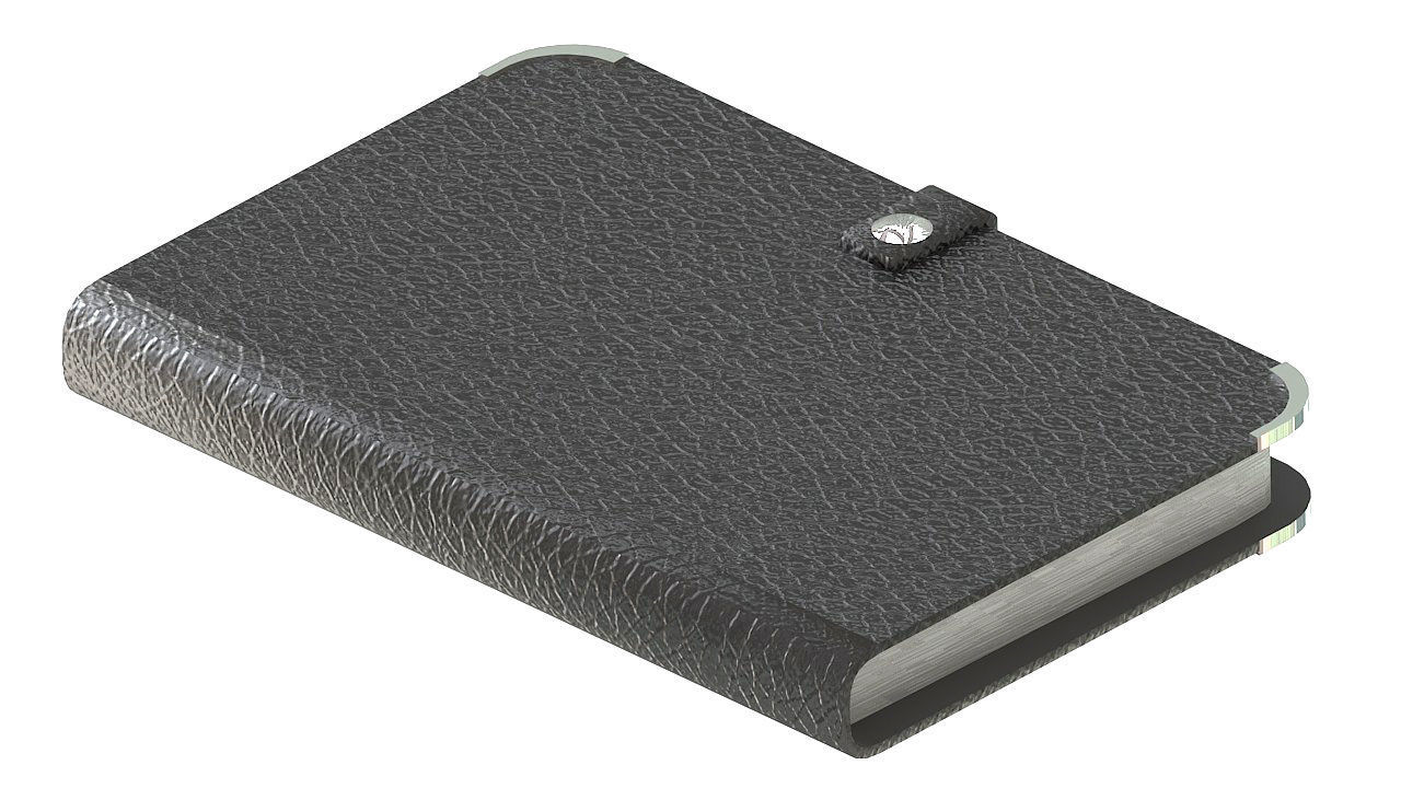 Leather journal notebook diary 3D model_5