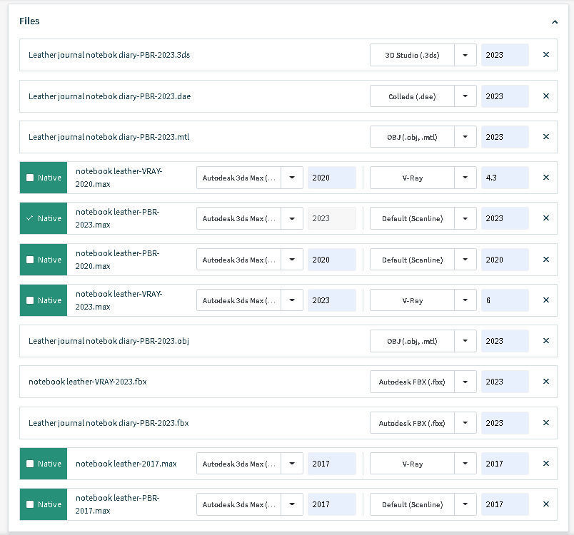 Leather journal notebook diary 3D model_19