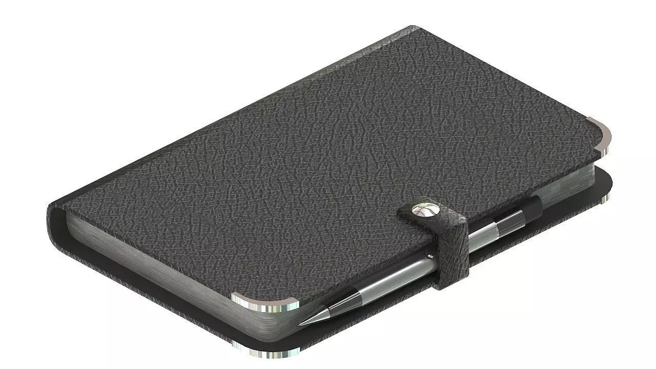 Leather journal notebook diary 3D model_0