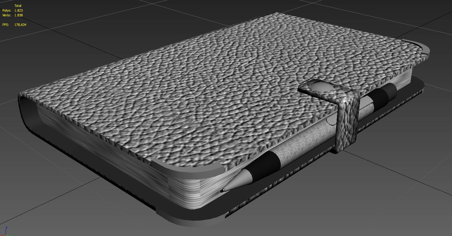 Leather journal notebook diary 3D model_18