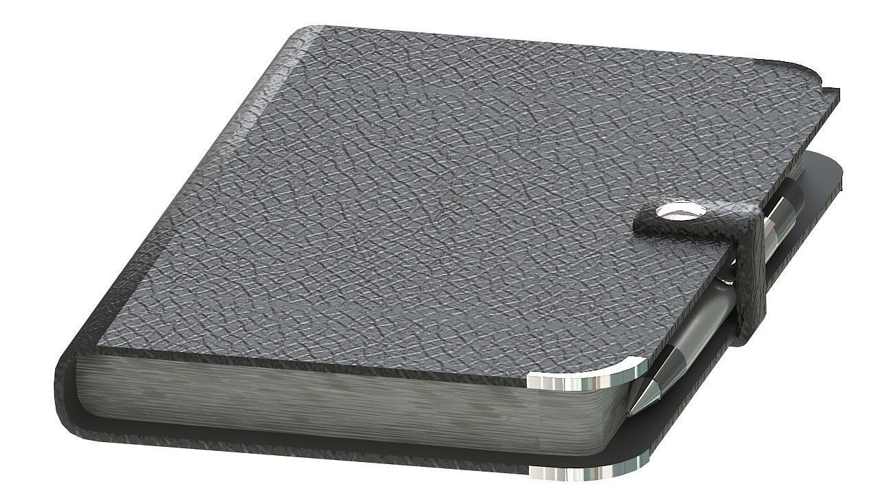 Leather journal notebook diary 3D model_2