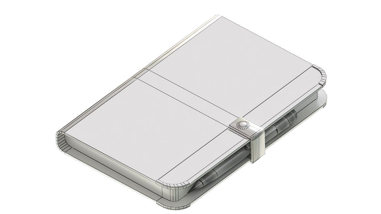 Leather journal notebook diary 3D model_9