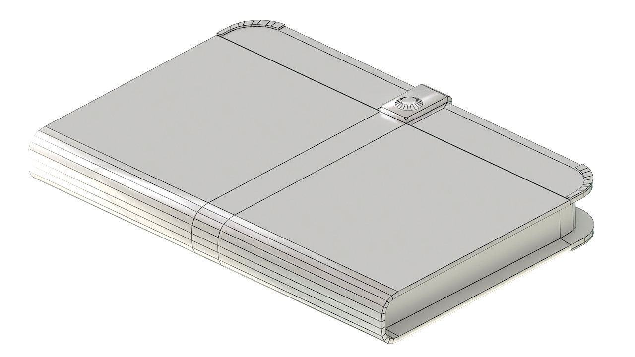 Leather journal notebook diary 3D model_8