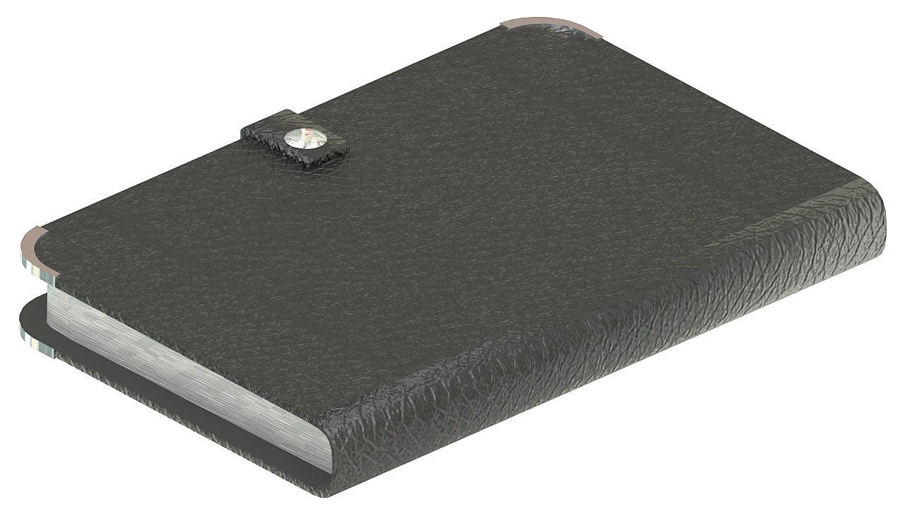 Leather journal notebook diary 3D model_4