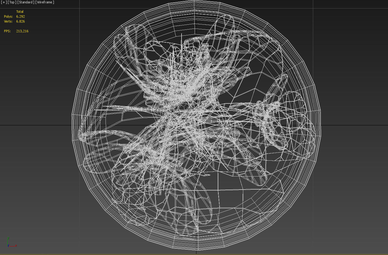 Orchid in glass vase 3D model_19