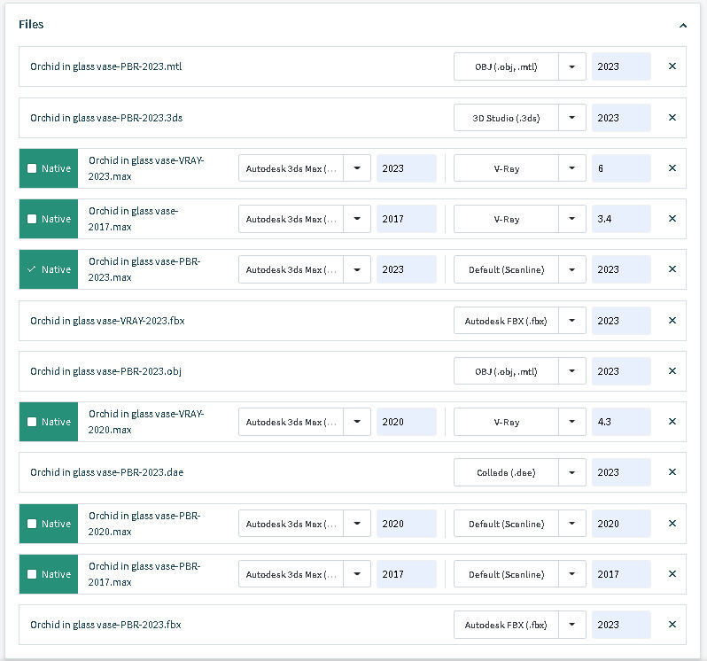 Orchid in glass vase 3D model_22
