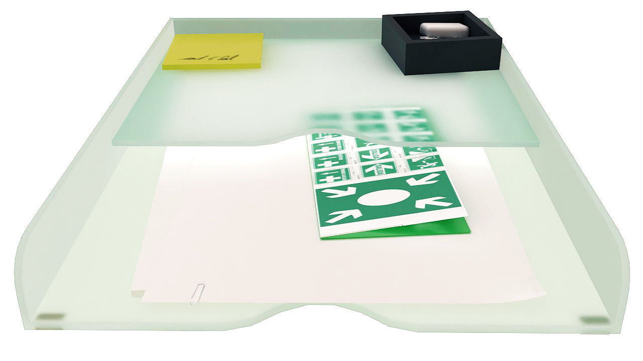 Plastic paper tray organizer 3D model_2