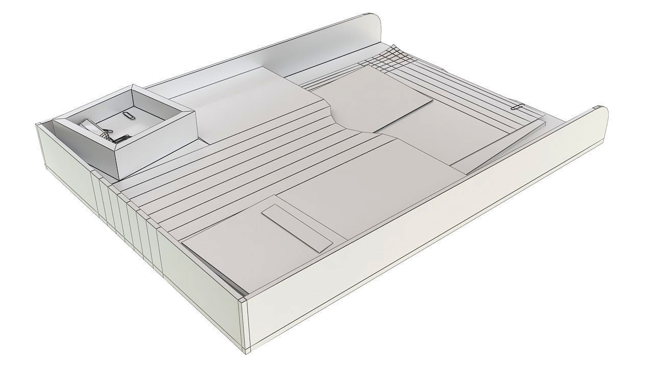 Plastic paper tray organizer 3D model_14