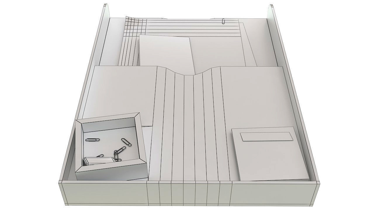 Plastic paper tray organizer 3D model_13