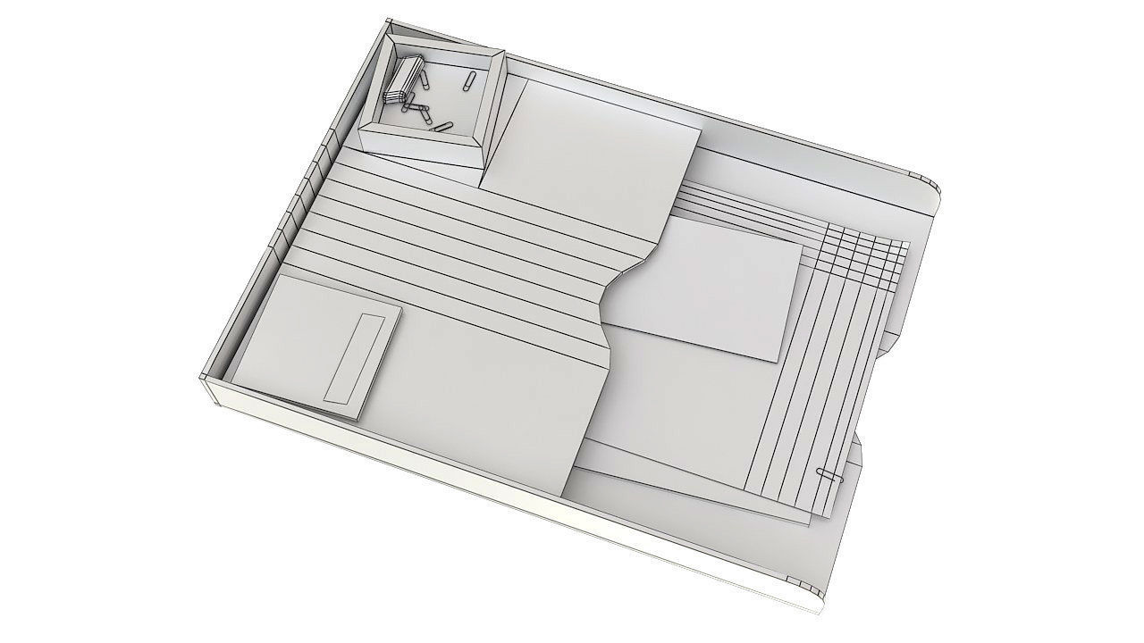 Plastic paper tray organizer 3D model_15