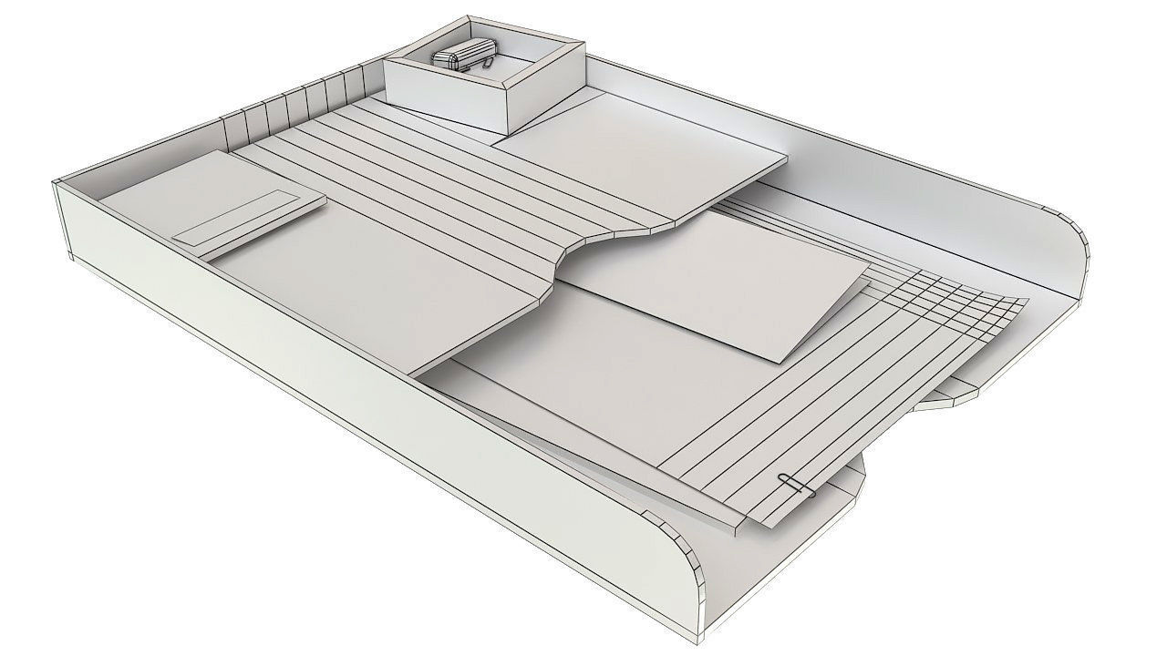 Plastic paper tray organizer 3D model_11