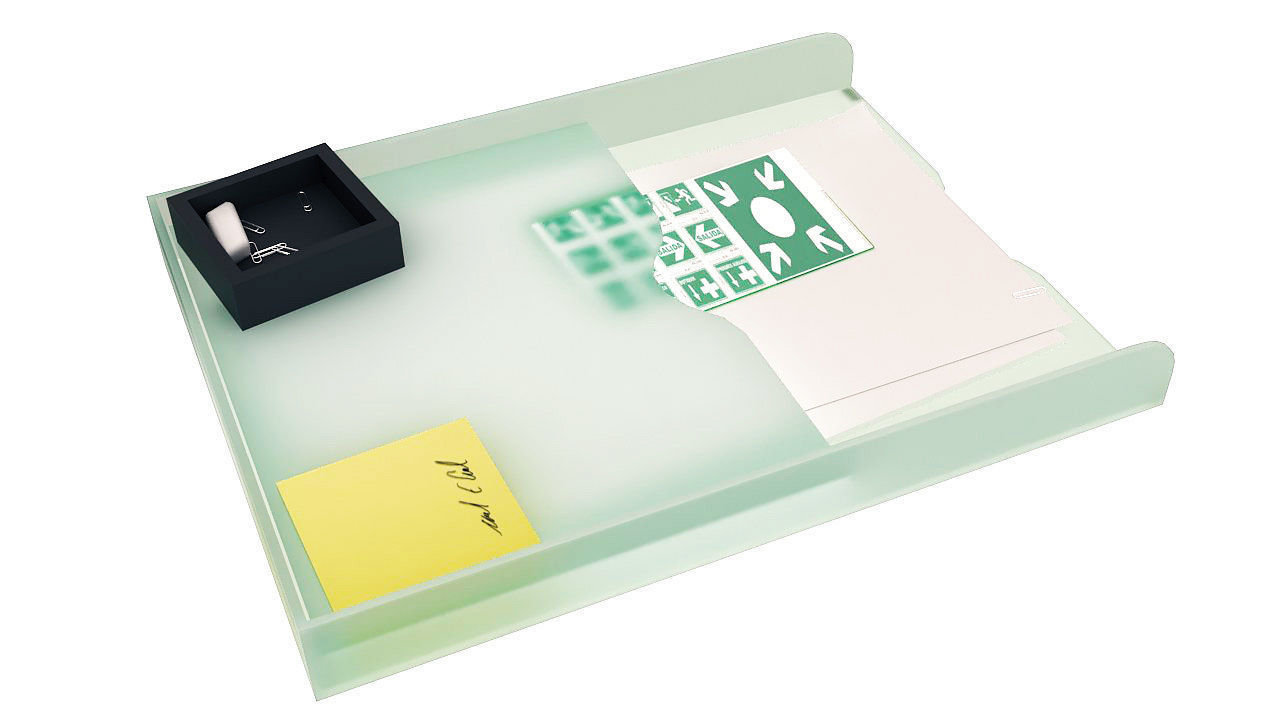 Plastic paper tray organizer 3D model_8