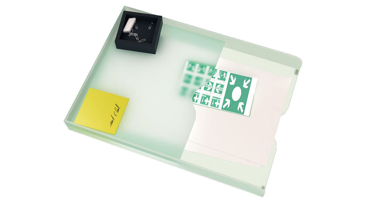 Plastic paper tray organizer 3D model_7