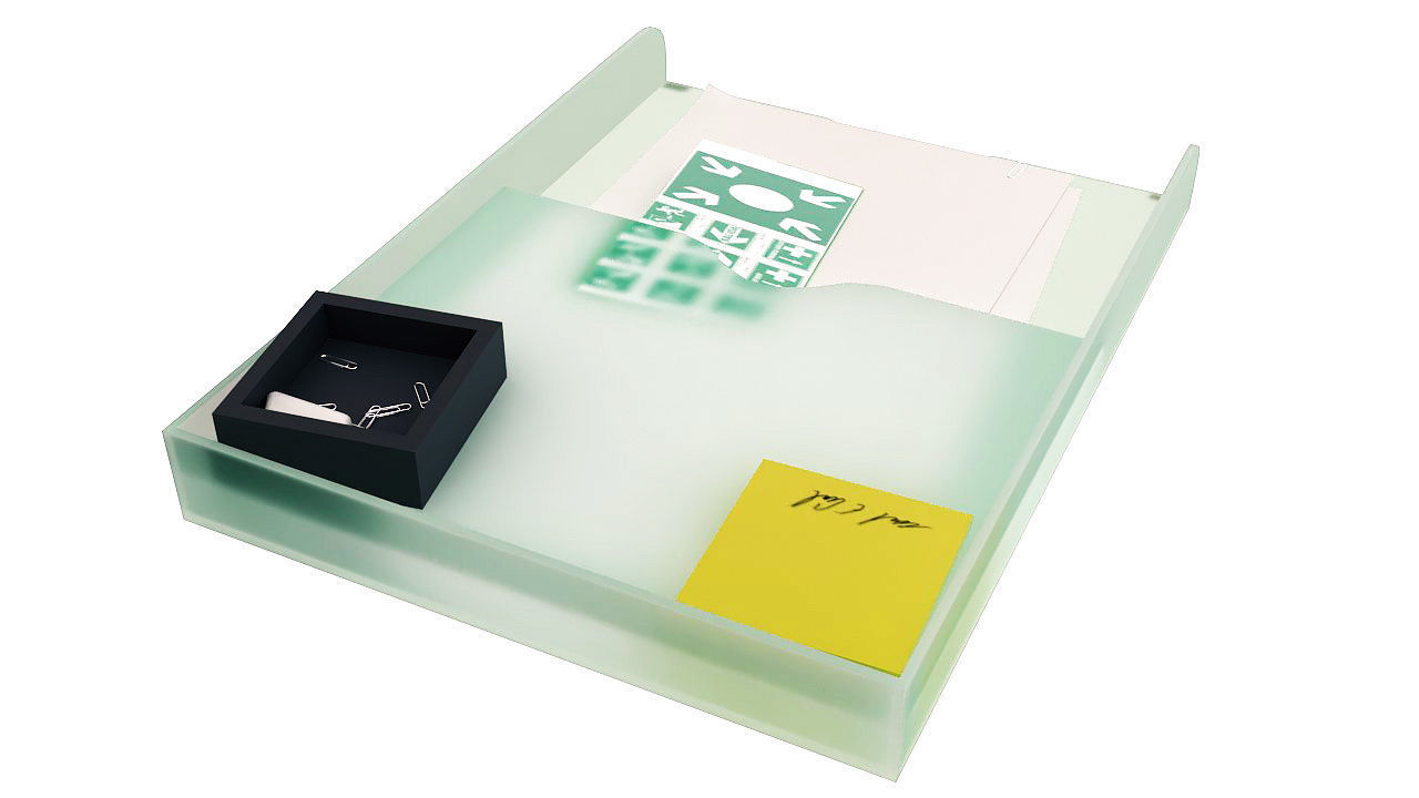 Plastic paper tray organizer 3D model_6