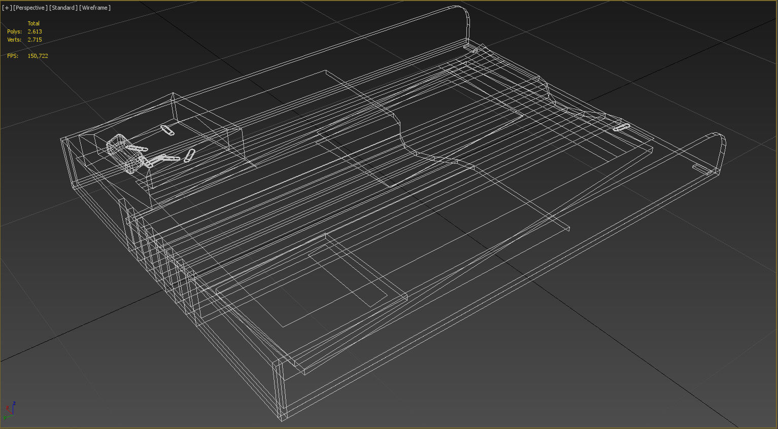 Plastic paper tray organizer 3D model_21