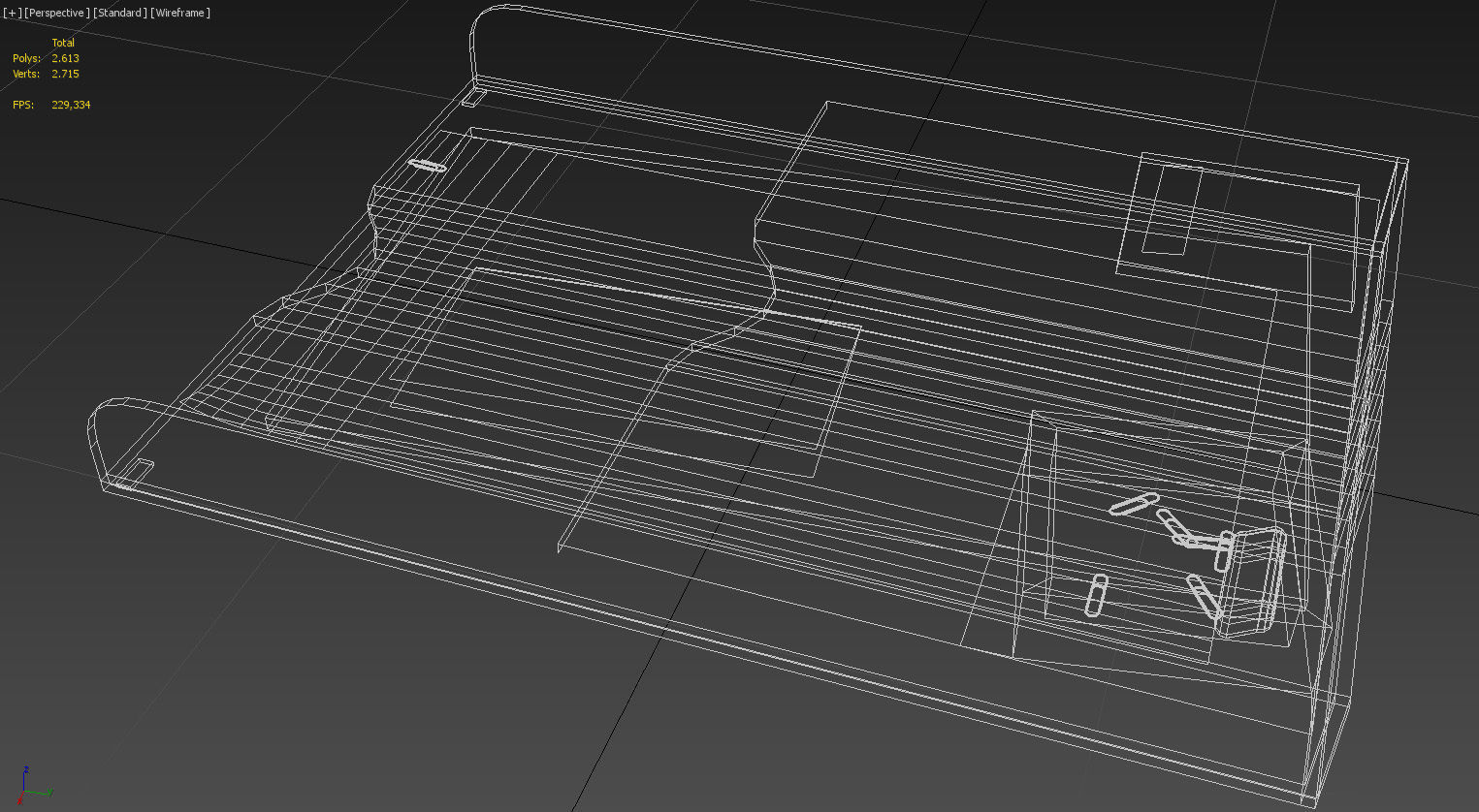 Plastic paper tray organizer 3D model_19