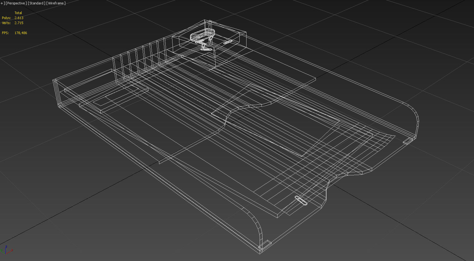 Plastic paper tray organizer 3D model_16
