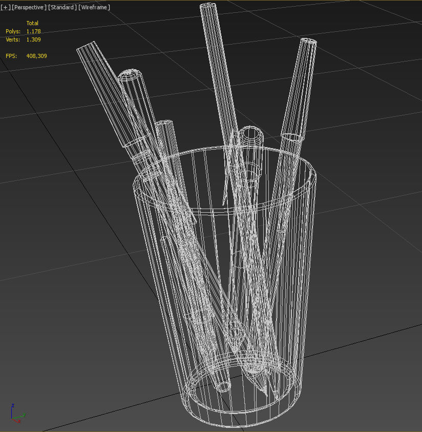 Pencil pen microtip and marker 3D model_16