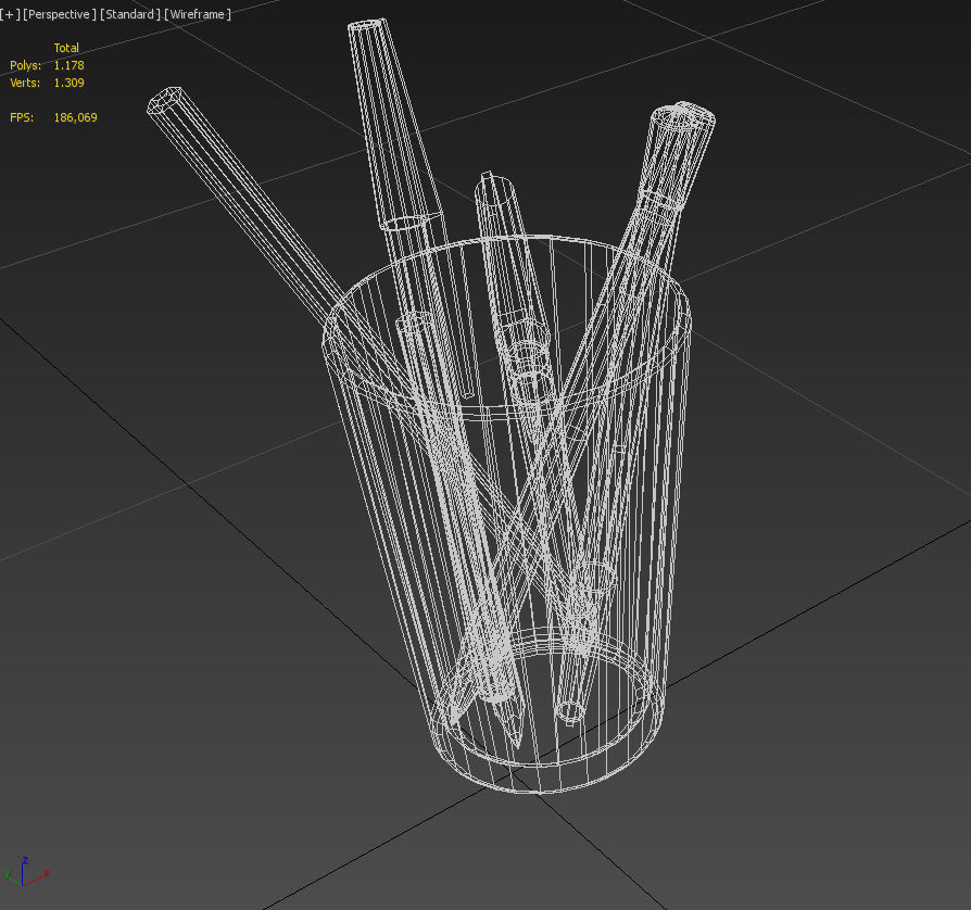 Pencil pen microtip and marker 3D model_17