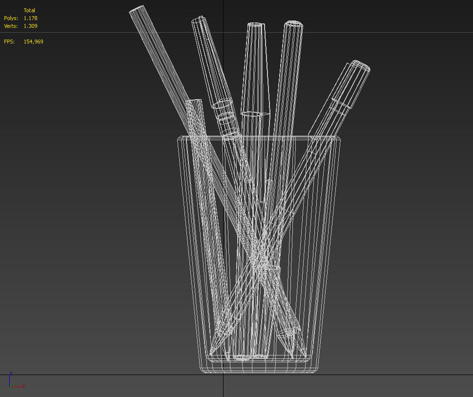 Pencil pen microtip and marker 3D model_19