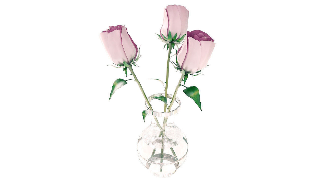 Roses in glass jar 3D model_3