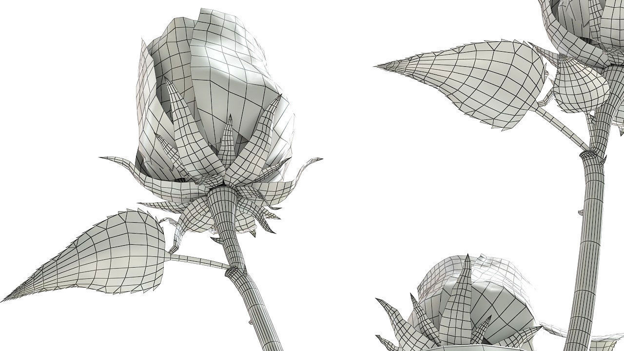 Roses in glass jar 3D model_10