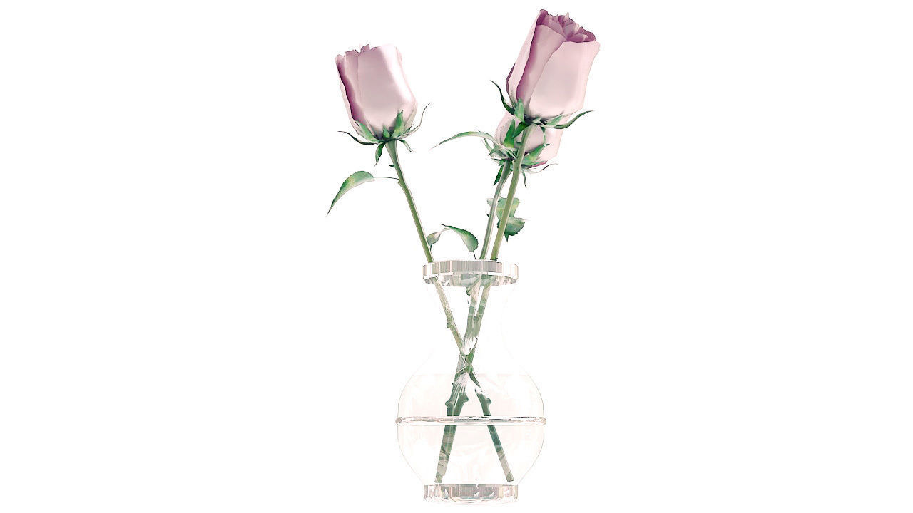 Roses in glass jar 3D model_6